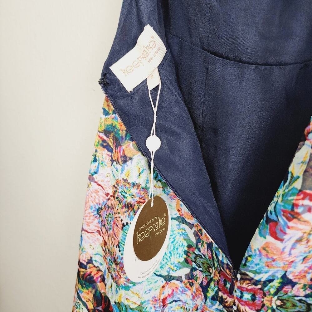 Keepsake The Label Like Rain Halter Floral Dress Open Back Watercolor M NWT - Picture 10 of 10